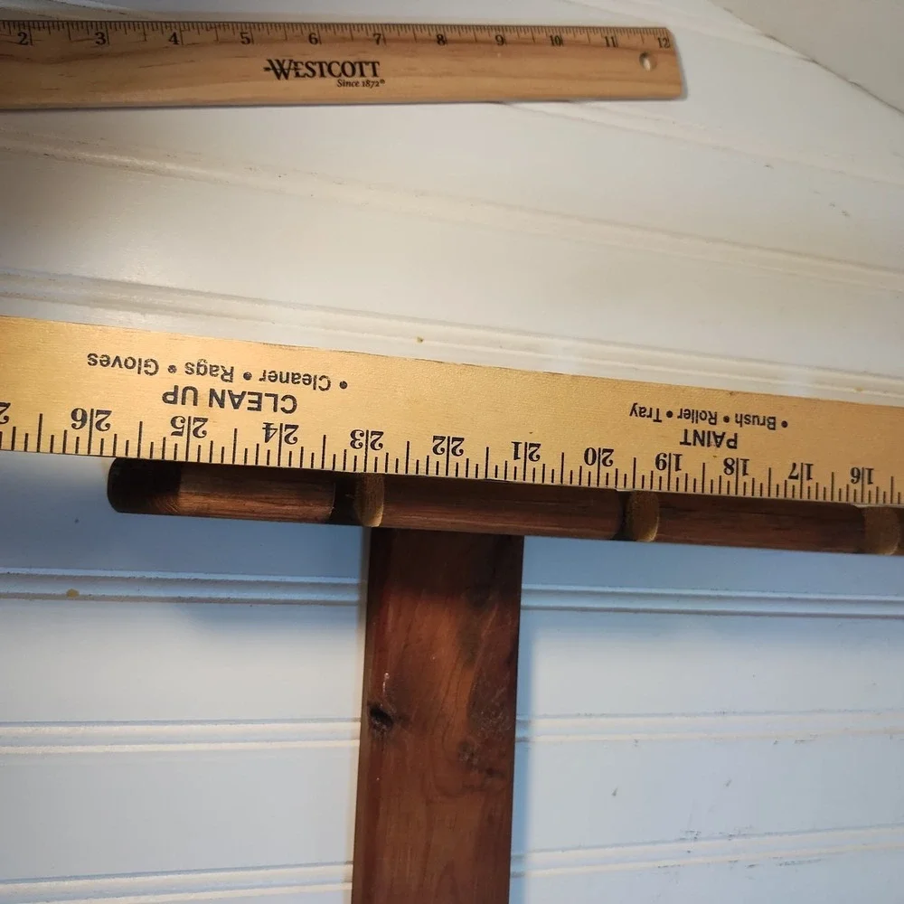 Vintage Wood Hat Rack for Baseball Caps Wall Mounted Storage Brown Wood 12 Slots